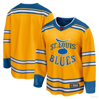 Qy NHL St Louis Blues Jersey เสื้อยืด แขนยาว สีเหลือง พลัสไซซ์