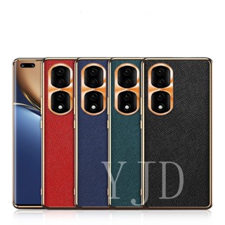 Yjd เคสโทรศัพท์หนัง กันกระแทก กรอบโลหะ สําหรับ Honor 90 Pro