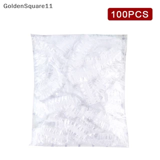 Goldensquare ที่ปิดหูกันหนาว พลาสติกใส กันน้ํา แบบใช้แล้วทิ้ง สําหรับย้อมสีผม 100 ชิ้น