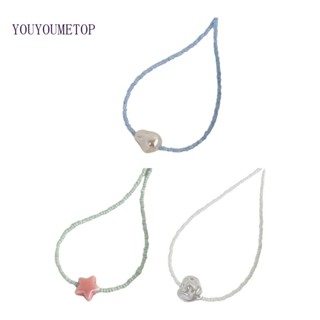 Youyo สร้อยคอโชคเกอร์ จี้ลูกปัดเรซิ่น สไตล์หวาน เครื่องประดับ