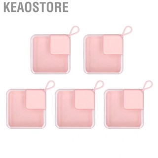 Keaostore Small Plastic Storage Box  Glossy Clear Gland Design 5pcs Pink for Jewelry Ear Studs