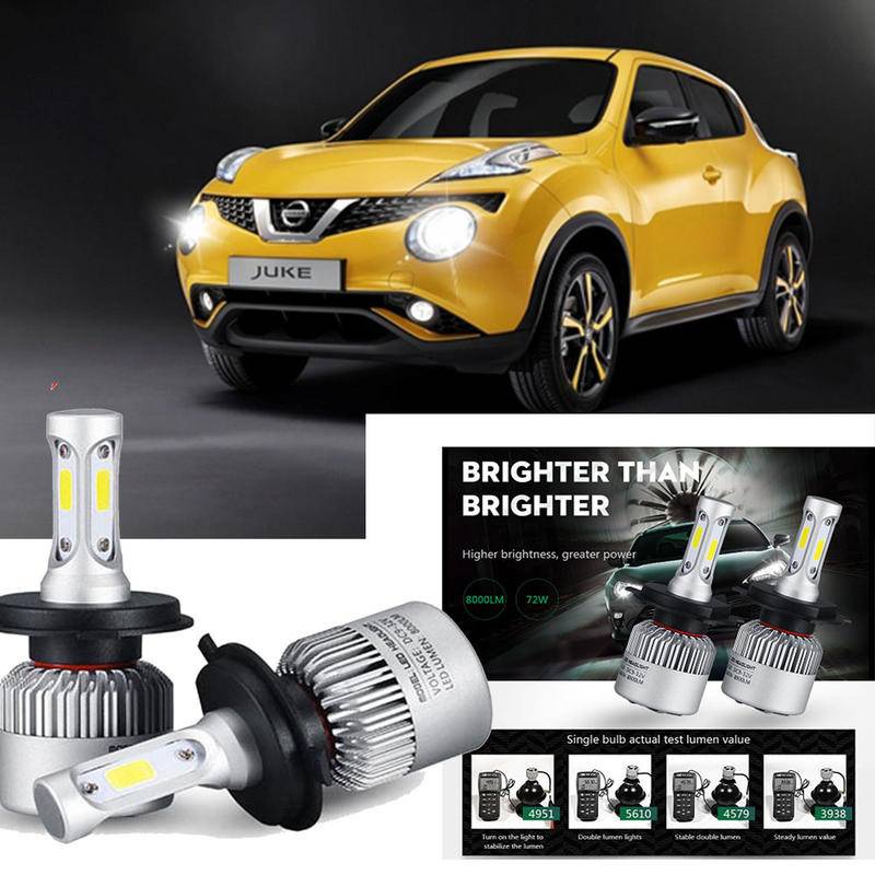 สําหรับ nissan Juke (f15) 2015-2023 (โคมไฟหัว) LED LAY 80W รถ 2PC S2 โคมไฟ 6000k ไฟหน้าแสงสีขาว