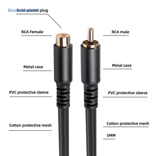 [ElectronicMall01.th] อะแดปเตอร์ขยายสายเคเบิลเสียง RCA ตัวผู้ เป็นตัวเมีย 1.8 3 6 เมตร