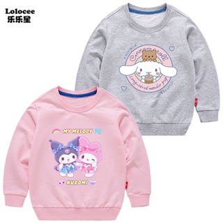 เสื้อกันหนาวแขนยาว คอกลม แบบบาง ลายการ์ตูน Kuromi My Melody แฟชั่นฤดูใบไม้ผลิ และฤดูใบไม้ร่วง สําหรับเด็กผู้หญิง 2023