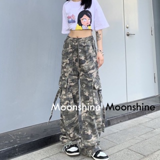 Moon  กางเกงขายาว คาร์โก้ กางเกง เชือกอเมริกันคลาสิค Cargo pants 2023 NEW 071911 Beautiful สไตล์เกาหลี สวยงาม ทันสมัย A20M08K 36Z230909