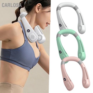  CARLOSA พัดลมคอพกพา พัดลมไร้ใบพัดแบบแฮนด์ฟรี USB พัดลมส่วนตัวแบบพับได้แบบชาร์จไฟได้เงียบพร้อมจอแสดงผลดิจิตอลความเร็ว