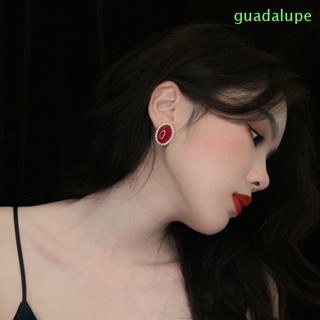 Guadalupe ต่างหูมุก พลอยเทียม ทรงเรขาคณิต หรูหรา สไตล์เรโทร สําหรับผู้หญิง