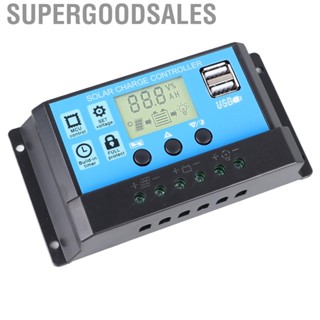 Supergoodsales Solar Charge Controller 12V 24V 30A PWM Discharge Regulator LCD Display Dual USB Output