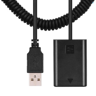 อะแดปเตอร์แบตเตอรี่ดัมมี่ 5V USB NP-FW50 พร้อมสายเคเบิลสปริง แบบยืดหยุ่น สําหรับกล้อง A7 A7II A7R A7S A7RII A7SII A6000 A5000 A3000 NEX5 NEX3 ILDC