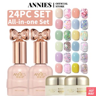 ANNIES 24PC Set Canned Nail Gel Color Shiny Donuts 24 Colours New Macaron Color Light Therapy Art [hotmax]