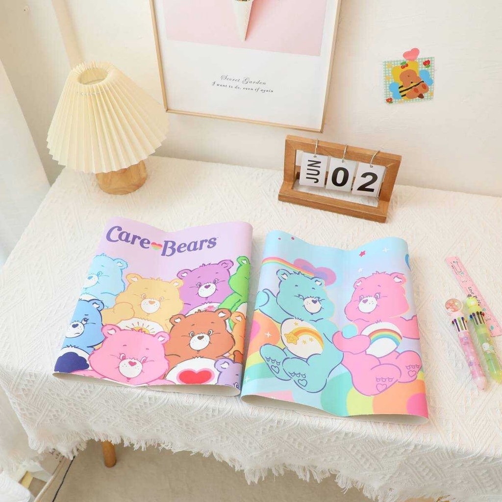 แผ่นรองคีย์บอร์ด รองโต๊ะกินข้าว แผ่นรองเขียน  Care Bears  วัสดุเป็นหนัง PU ขนาด 67×30 cm