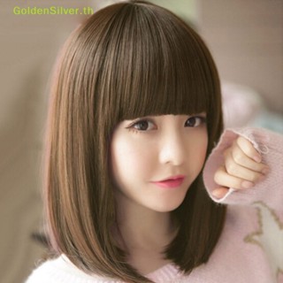 Goldensilver วิกผมบ๊อบตรง ลูกไม้ธรรมชาติ สไตล์บราซิล TH