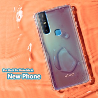 สําหรับ Vivo V15 1819 ยืดหยุ่น ยางนิ่ม คริสตัลใส บาง ป้องกัน เยลลี่ ปกคลุม พร้อมเสริม กันกระแทกมุม กันชน เคสใส