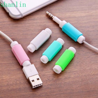 Shanlin ตัวป้องกันสายเคเบิล ที่มีสีสัน 10 ชิ้น คลิปสายไฟ จัดระเบียบสายชาร์จ USB สายเคเบิลข้อมูล สายเคเบิล เคสป้องกัน