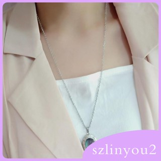 [szlinyou2] สร้อยคอโซ่ จี้รูปไข่ เปลี่ยนสีได้ เครื่องประดับ สําหรับผู้หญิง