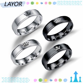 Lay แหวนสเตนเลส สไตล์พังก์ สําหรับคู่รัก