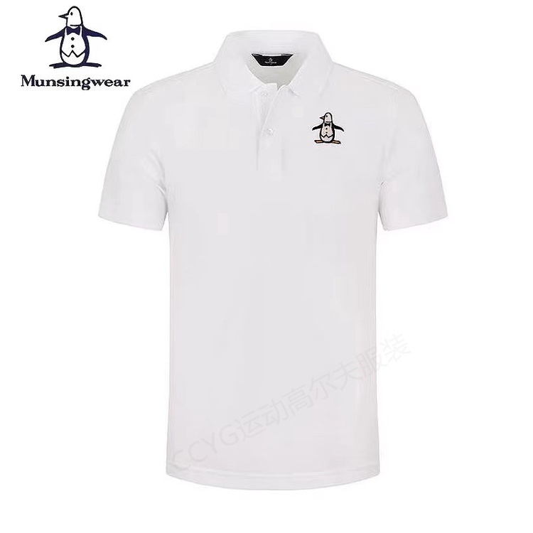 MUNSINGWEAR/Munsingwear เครื่องแต่งกายกอล์ฟผู้ชายพิมพ์เสื้อยืดฤดูร้อนใหม่สบายๆอเนกประสงค์แขนสั้นโปโล