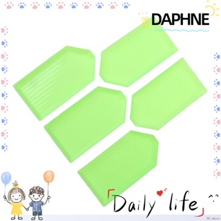 DAPHNE 5PCS Needle 5D Acrylic Square Green Embroidery Tray Plate