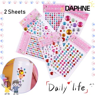 Daphne สติ๊กเกอร์คริสตัลเพชร Rhinestone สําหรับติดตกแต่งรถยนต์ 2 แผ่น