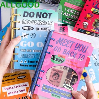 Allgoods หนังสือคอยล์ ขนาด A6 A6 แบบพลิกข้าง พร้อมห่วงแหวน A6 สไตล์อเมริกัน สําหรับสํานักงาน โรงเรียน