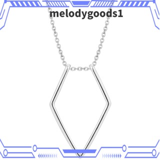 Melodygoods1 สร้อยคอแฟชั่น ไทเทเนียม รูปสี่เหลี่ยมขนมเปียกปูน แหวนสเตนเลส สําหรับผู้หญิง