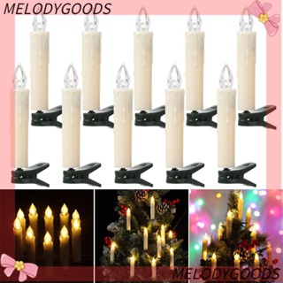MELODG 11pcs Christmas Candles Clip Lights Candle With Clip Christmas Tree Decoration Electronic Candle