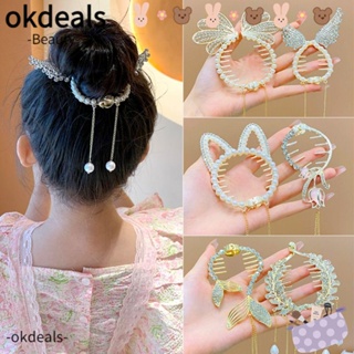 Okdeals กิ๊บติดผมหางม้า โลหะผสม รูปปลาฉลาม ประดับมุก สไตล์เรโทร สําหรับผู้หญิง