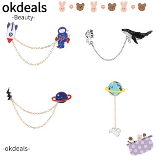 OKDEALS เข็มกลัด รูปจรวดนักบินอวกาศ ปลาโลมา เครื่องประดับ สําหรับผู้หญิง