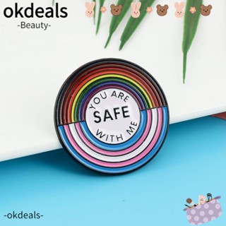 Okdeals เข็มกลัดสัญลักษณ์ LGBT Pins รูปหัวใจ สําหรับตกแต่งปกเสื้อ