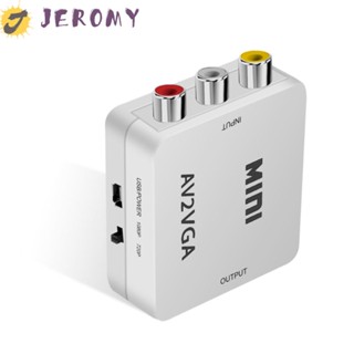 Jeromy อะแดปเตอร์แปลง AV2VGA AV เป็น VGA RCA เป็น VGA AV เป็น VGA ขนาดเล็ก AV2VGA สําหรับกล่องเซตท็อป VCD DVD กล้องเว็บแคม