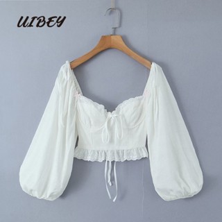 Uibey เสื้อเชิ้ตลําลองแฟชั่น แนวเซ็กซี่ 9588