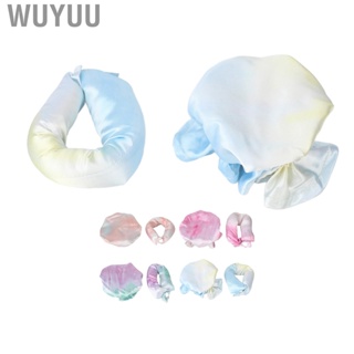 Wuyuu Heatless Curler Tie Dye Portable Soft Satin Curling Rod Headband for Night Home