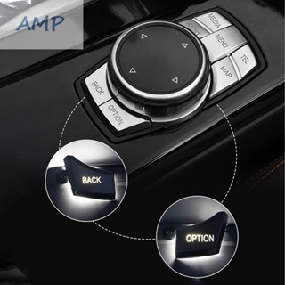 ⚡READYSTOCK⚡Button Covers Silver Trim IDrive Knob Multi - Media 7 Button Car Decor