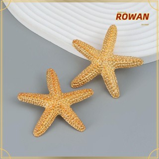 Rowans เครื่องประดับ สร้อยคอ ต่างหูสตั๊ด จี้รูปปลาดาว สีทอง สไตล์วินเทจ แฟชั่นฤดูร้อน สําหรับผู้หญิง 2023