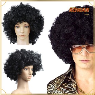 Rowans วิกผมหยิก สีดํา แฟชั่น สําหรับปาร์ตี้ฮาโลวีน