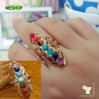Me Reiki แหวนอัญมณี ปรับได้ หินกลวง เครื่องประดับ