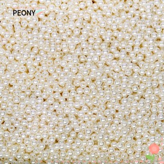 PEONYPAVILION ลูกปัดไข่มุกเทียม 4 มม. พร้อมรู ขนาดเล็ก สําหรับทําสร้อยข้อมือ