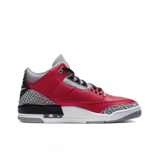 Jordan 3 GS AJ3 Joe 3 รองเท้าบาสเก็ตบอล 398614 ปูนซีเมนต์ สีแดง CQ0488-600 k