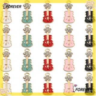 Forever สร้อยข้อเท้า อัลลอย 9*22 มม. สีทอง พร้อมจี้พลอยเทียม สําหรับเครื่องดนตรี กีตาร์ไวโอลิน 50 ชิ้น