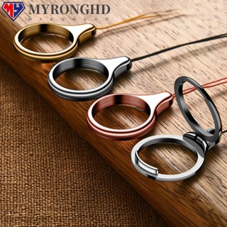 Myronghd แหวนเชือกคล้องนิ้วมือ แบบสากล สําหรับตั้งโทรศัพท์มือถือ โลหะ