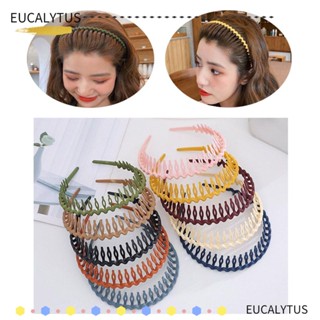 Eutus ใหม่ ที่คาดผม หวี พร้อมฟัน สีพื้น หลากสี สําหรับผู้หญิง