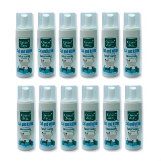 12 ขวด Green Vetz โฟมอาบน้ำ สำหรับแมว 120 มล.