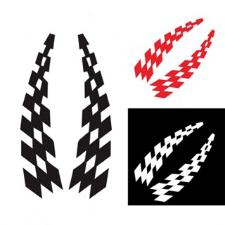 ⚡NEW 8⚡Car Stickers Eyebrow High Quality Car Racing Flag Stickers Checkered Flags