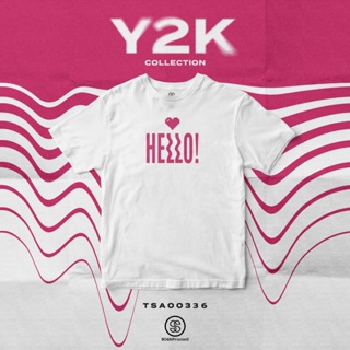 เสื้อยืด พิมพ์ลาย Hello! Y2K Collection สีขาว รหัส TSA00336 #เสื้อ #เสื้อยืด