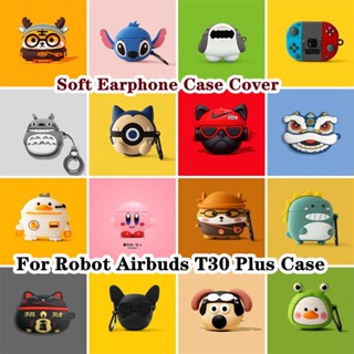 【imamura】เคสหูฟัง แบบนิ่ม ลายการ์ตูนฉลาม สําหรับ Robot Airbuds T30 Plus T30 Plus