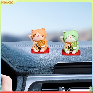 {Newcat} รูปปั้นแมวนําโชคน่ารัก สไตล์ญี่ปุ่น อุปกรณ์เสริม สําหรับตกแต่งโต๊ะสตูดิโอ