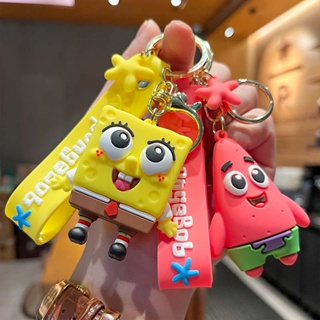 Gp1 พวงกุญแจรถยนต์ จี้รูปหนวดปลาหมึก SpongeBob SquarePants Patrick Star PG1