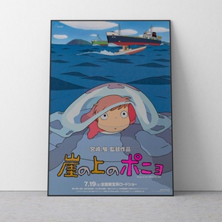 Miyazaki Hayao Spirited Away โปสเตอร์ผ้าใบ ลายการ์ตูนอนิเมะ สไตล์วินเทจ คลาสสิก สําหรับตกแต่งผนังบ้าน 0711