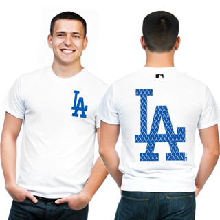 เสื้อยืดคุณภาพดี    [พร้อมส่ง] ใหม่ เสื้อยืดแขนสั้น ผ้าฝ้าย ปักลายฉลาก MLB NY ขนาดใหญ่ แฟชั่นคู่รัก สําหรับชาย และหญิง S