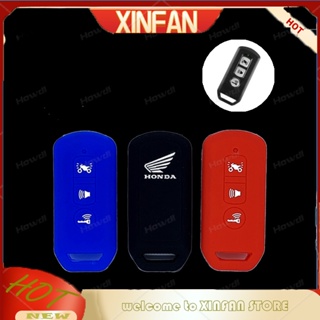 Xinfan 【พร้อมส่ง】ปลอกกุญแจซิลิโคนเรืองแสงในที่มืด 3 ปุ่ม สําหรับ Honda Scooter adv 150 Vario 150 125 Pcx 150 Pcx